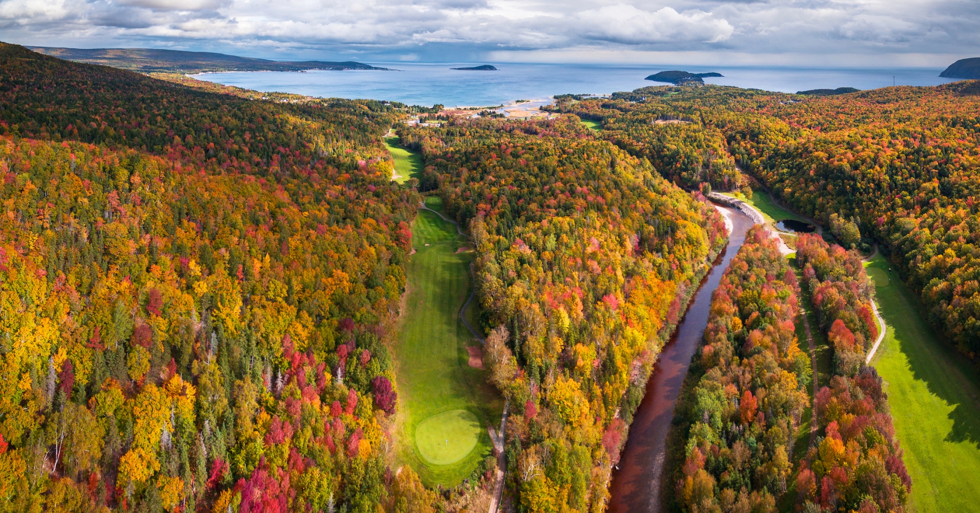 Golf course on cape breton during autumn